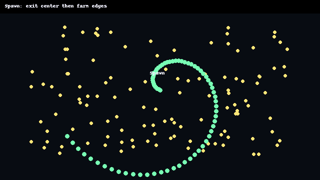 Spawn booster used to reach safe farming lane